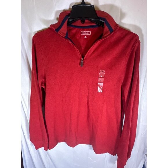 Club Room Mens Classic Fit French Rib Quarter-Zip Sweater, Red, Size S, NWT - Picture 2 of 5